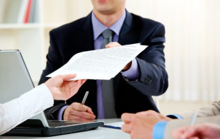 Handing over documents